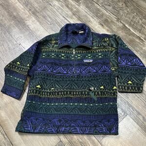 Vintage 90s Patagonia Aztec Synchilla Snap-T Fleece Cast Away Switchback Kids 6